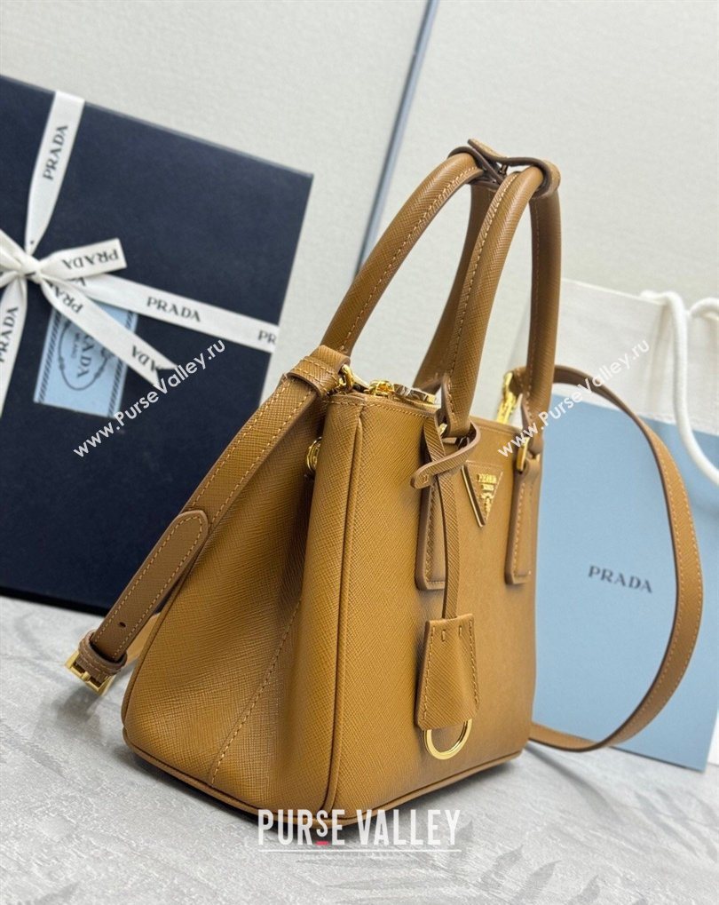 Prada Galleria small Saffiano leather bag Caramel Brown 2026 1BA896 (YZ-260410116)