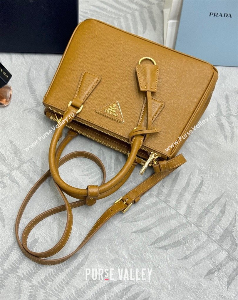 Prada Galleria small Saffiano leather bag Caramel Brown 2026 1BA896 (YZ-260410116)