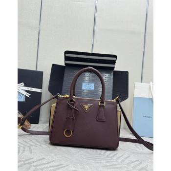 Prada Galleria small Saffiano leather bag Burgundy 2026 1BA896 (YZ-260410117)