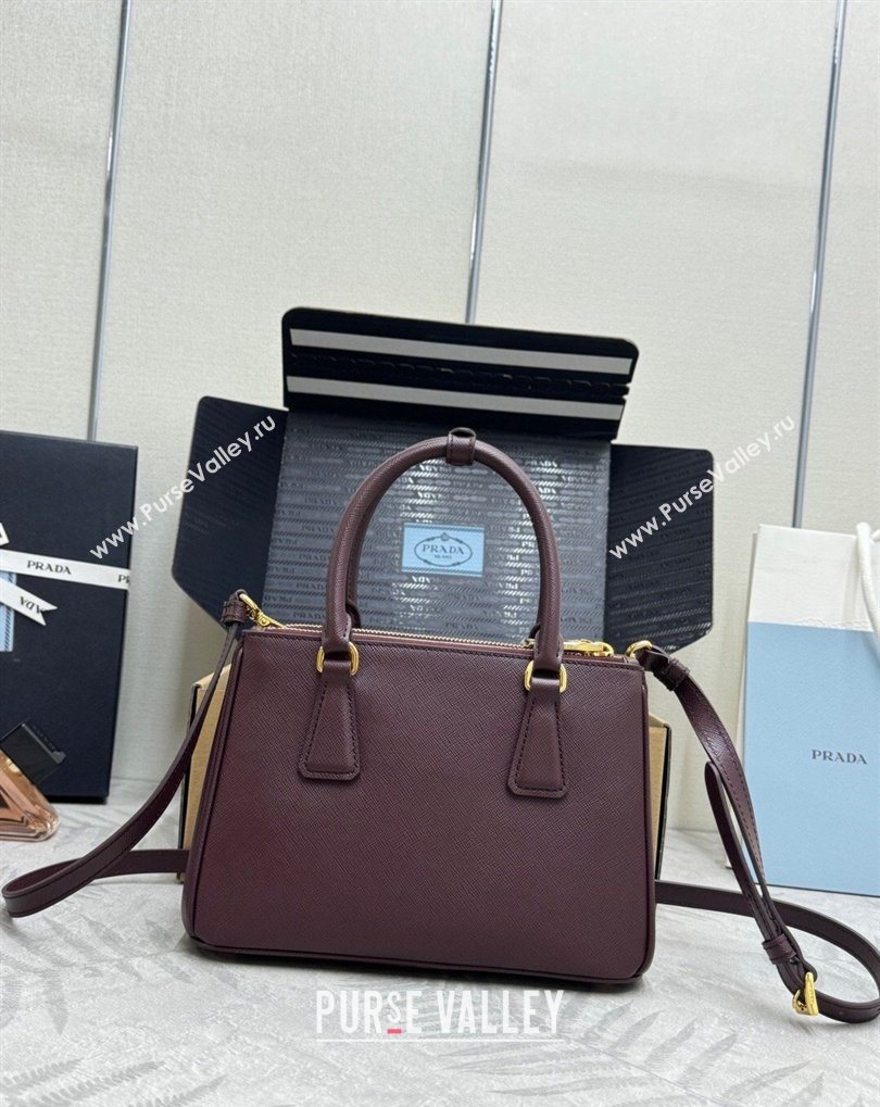Prada Galleria small Saffiano leather bag Burgundy 2026 1BA896 (YZ-260410117)