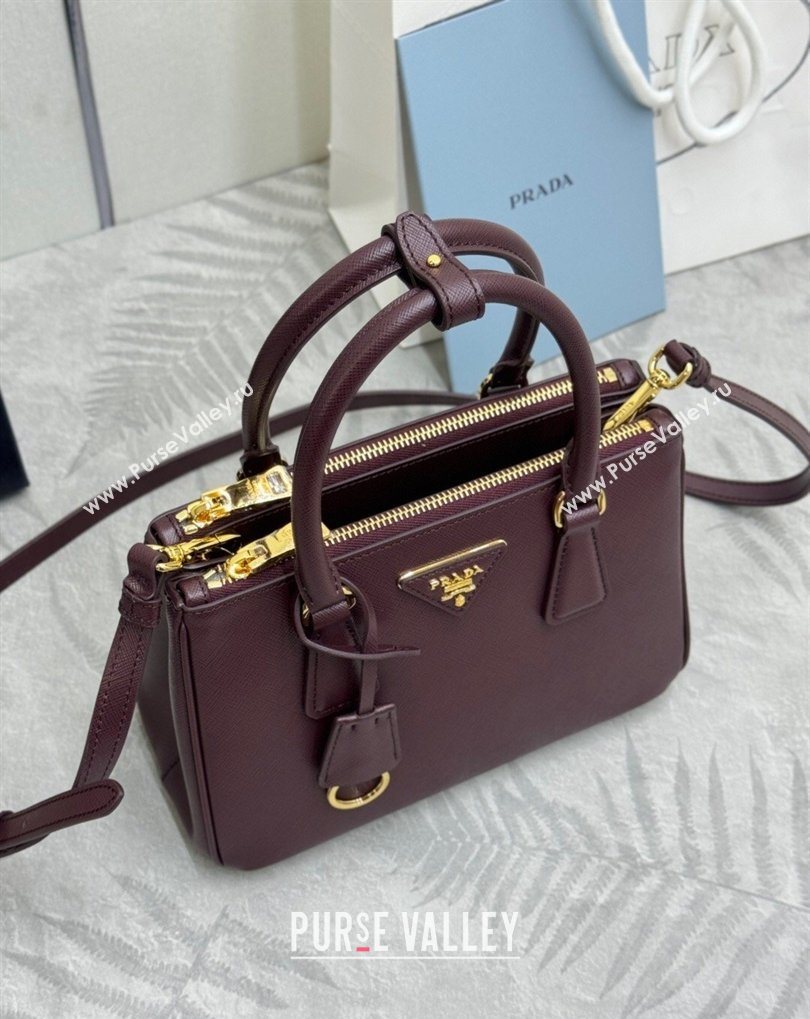 Prada Galleria small Saffiano leather bag Burgundy 2026 1BA896 (YZ-260410117)