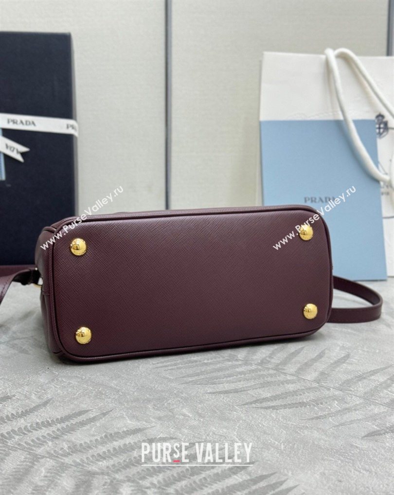Prada Galleria small Saffiano leather bag Burgundy 2026 1BA896 (YZ-260410117)