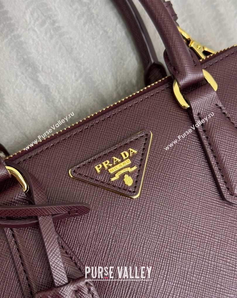 Prada Galleria small Saffiano leather bag Burgundy 2026 1BA896 (YZ-260410117)