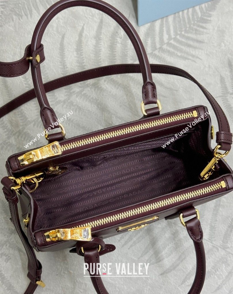 Prada Galleria small Saffiano leather bag Burgundy 2026 1BA896 (YZ-260410117)