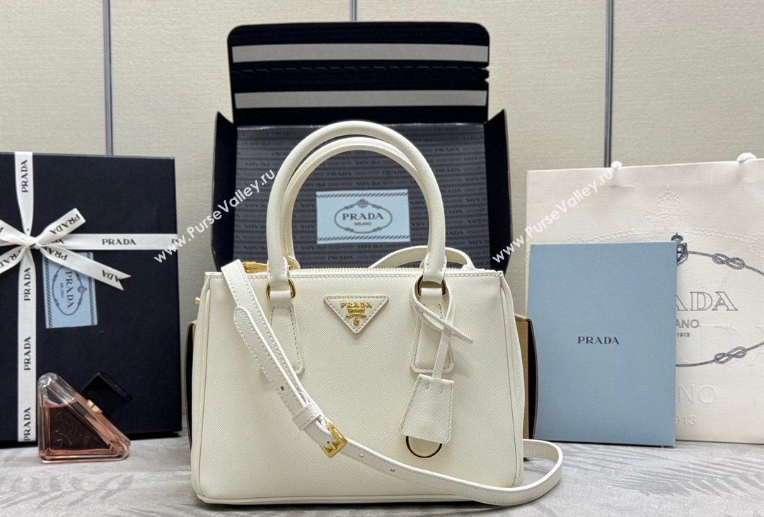 Prada Galleria small Saffiano leather bag White 2026 1BA896 (YZ-260410118)