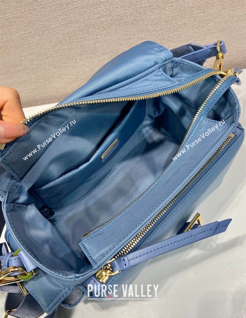 Prada Explore medium Re-Nylon shoulder bag with flap Blue 2026 1BD394 (YZ-260410128)