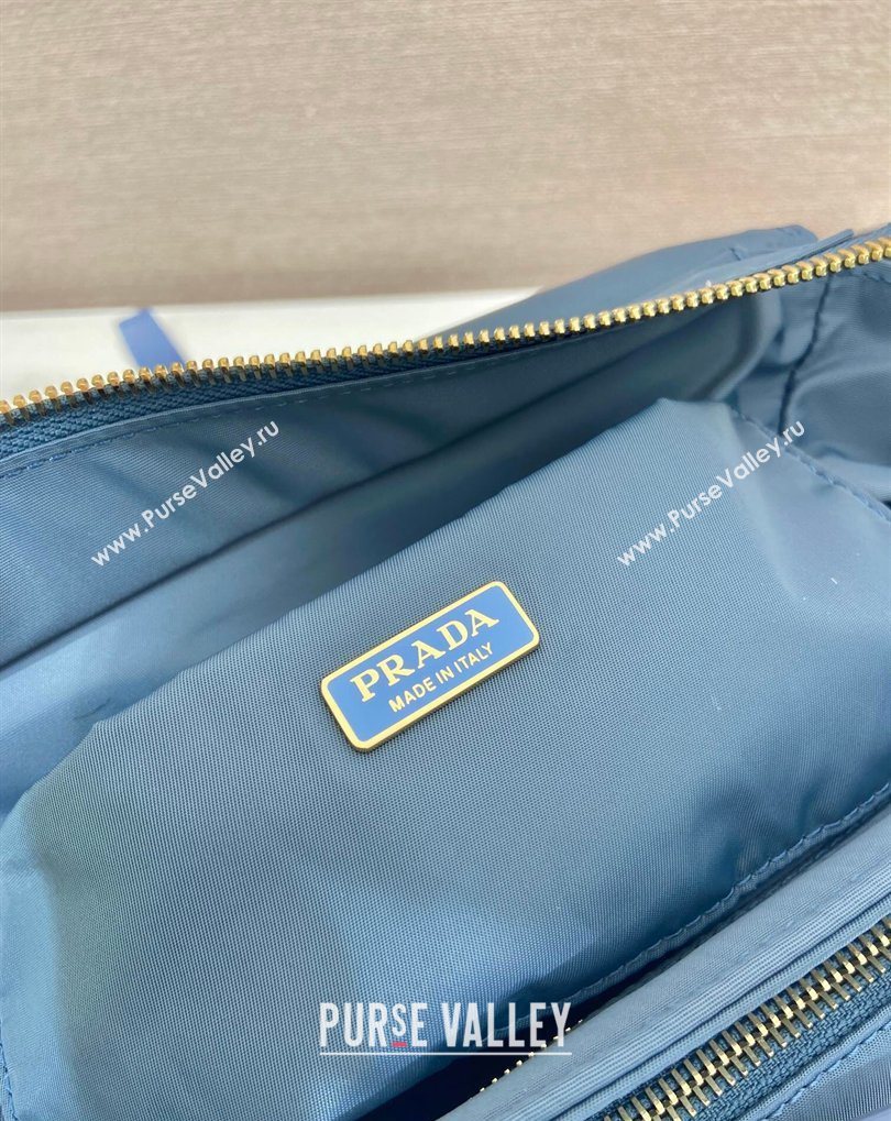 Prada Explore medium Re-Nylon shoulder bag with flap Blue 2026 1BD394 (YZ-260410128)