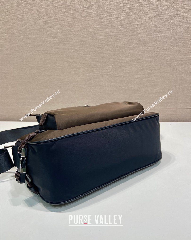 Prada Mens Medium Re-Nylon and Saffiano leather shoulder bag Brown 2026 2VH192 (YZ-260410132)