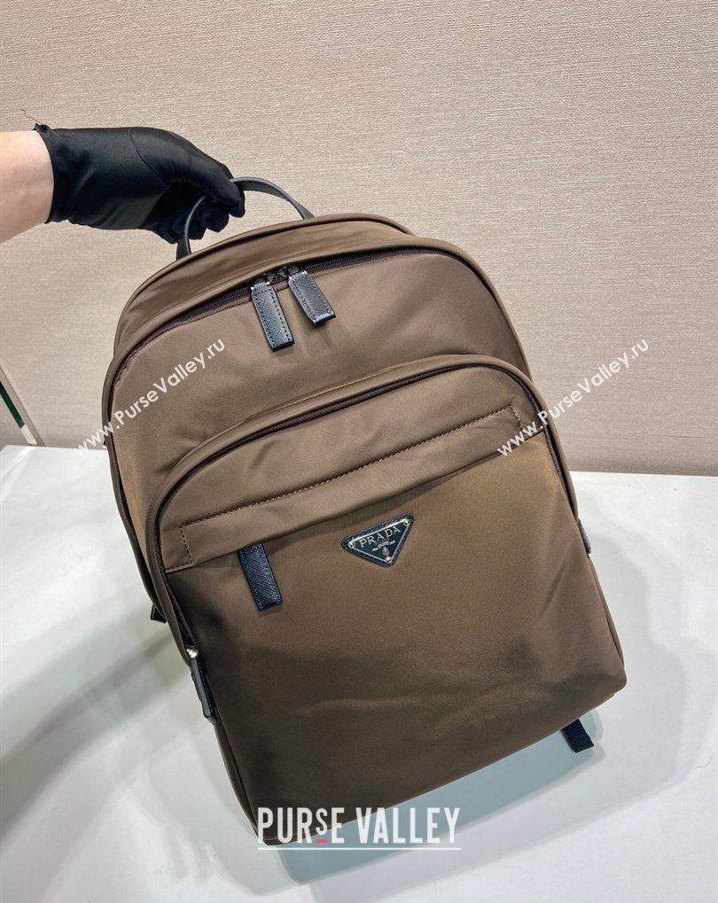 Prada Re-Nylon and Saffiano Leather Backpack Bag 2VZ048 Brown 2026 (YZ-260410133)