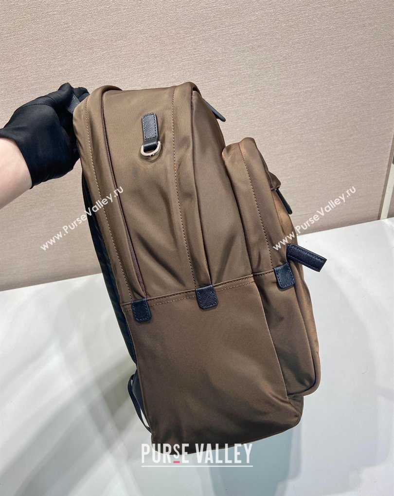 Prada Re-Nylon and Saffiano Leather Backpack Bag 2VZ048 Brown 2026 (YZ-260410133)