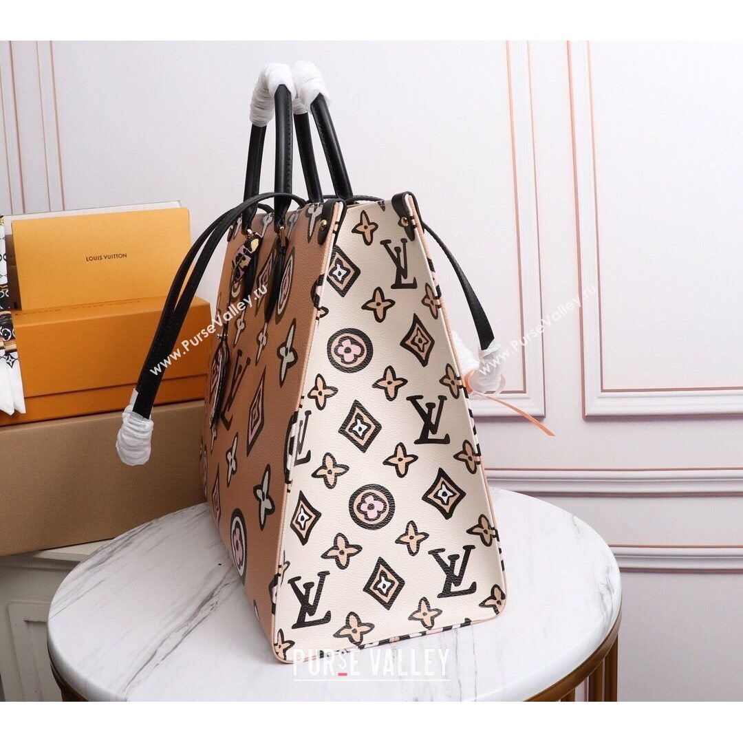 Louis Vuitton Onthego GM Tote Bag in Graphic Monogram Canvas M45814 Arizona Beige 2021 (juan-21081049)