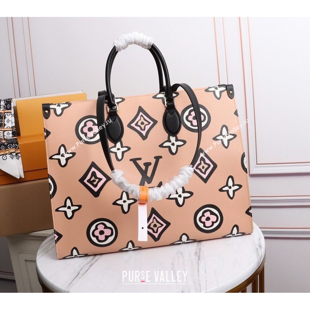 Louis Vuitton Onthego GM Tote Bag in Graphic Monogram Canvas M45814 Arizona Beige 2021 (juan-21081049)