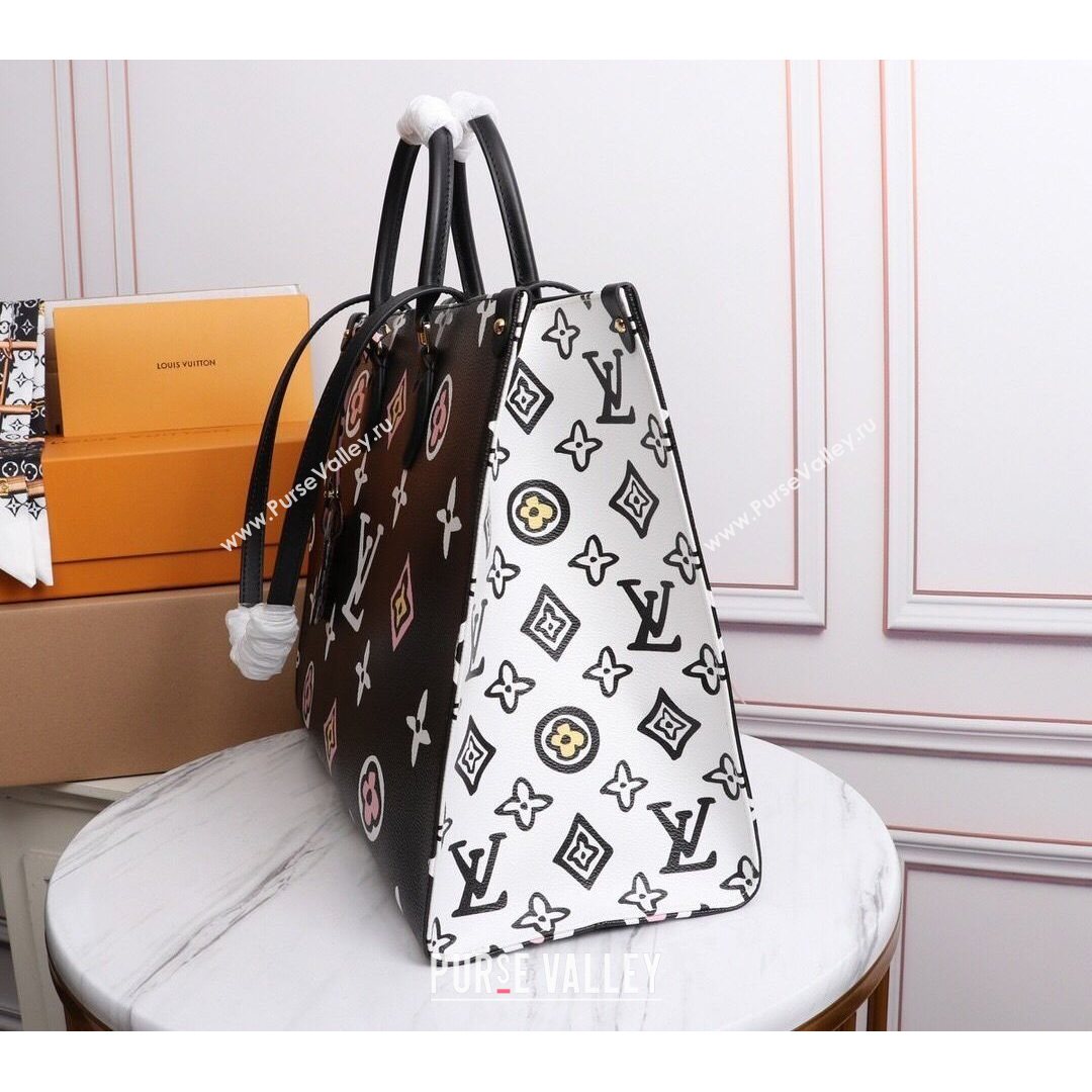 Louis Vuitton Onthego GM Tote Bag in Graphic Monogram Canvas M45815 Black 2021 (juan-21081048)