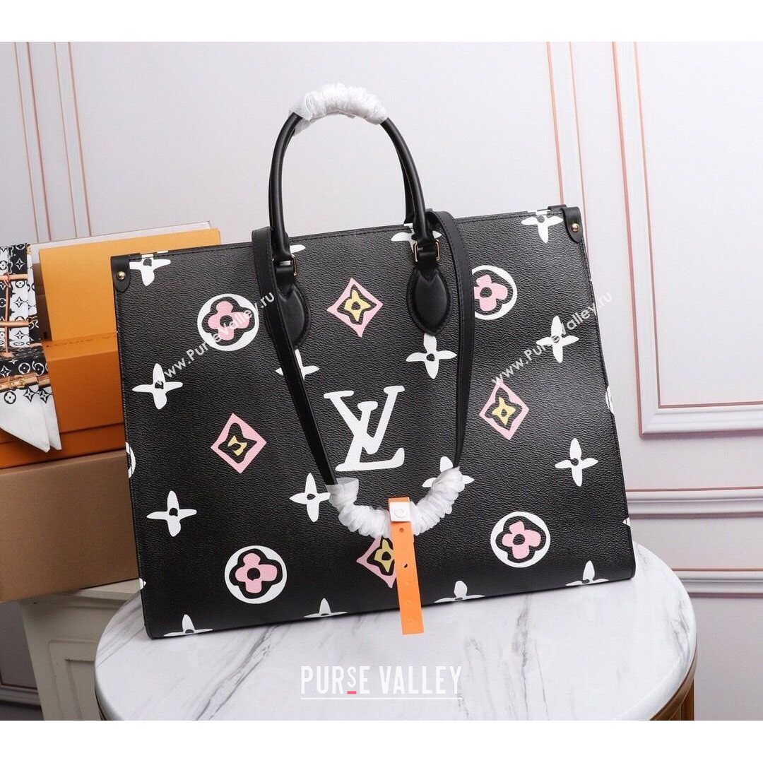 Louis Vuitton Onthego GM Tote Bag in Graphic Monogram Canvas M45815 Black 2021 (juan-21081048)