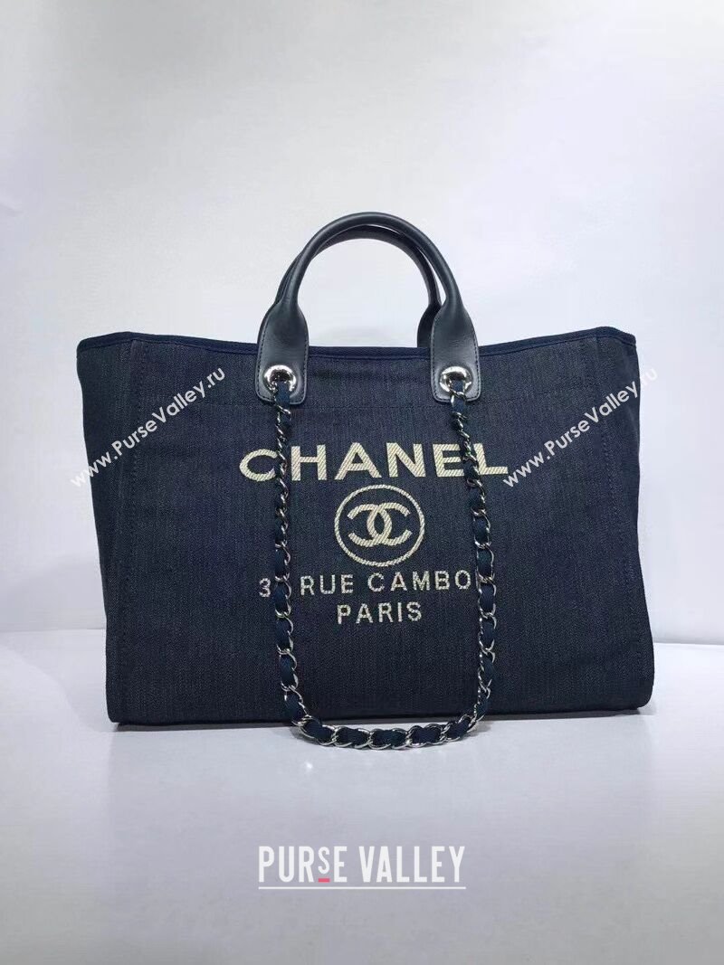 Chanel Deauville Denim Large Shopping Bag Blue 2024 (YEZI-24050601)