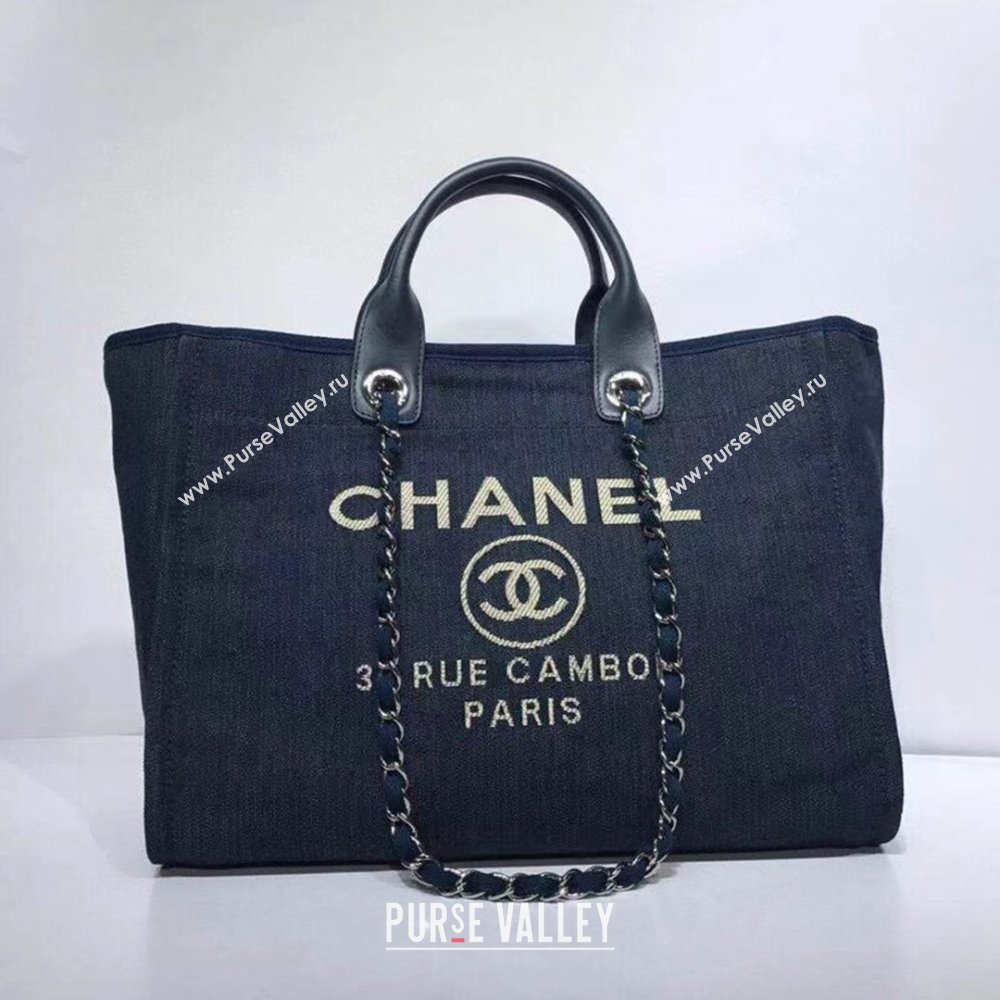 Chanel Deauville Denim Large Shopping Bag Blue 2024 (YEZI-24050601)