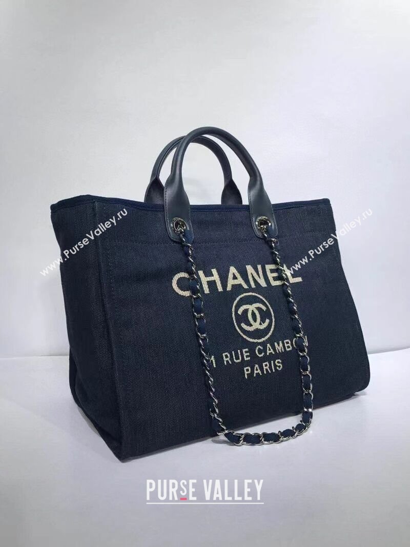 Chanel Deauville Denim Large Shopping Bag Blue 2024 (YEZI-24050601)