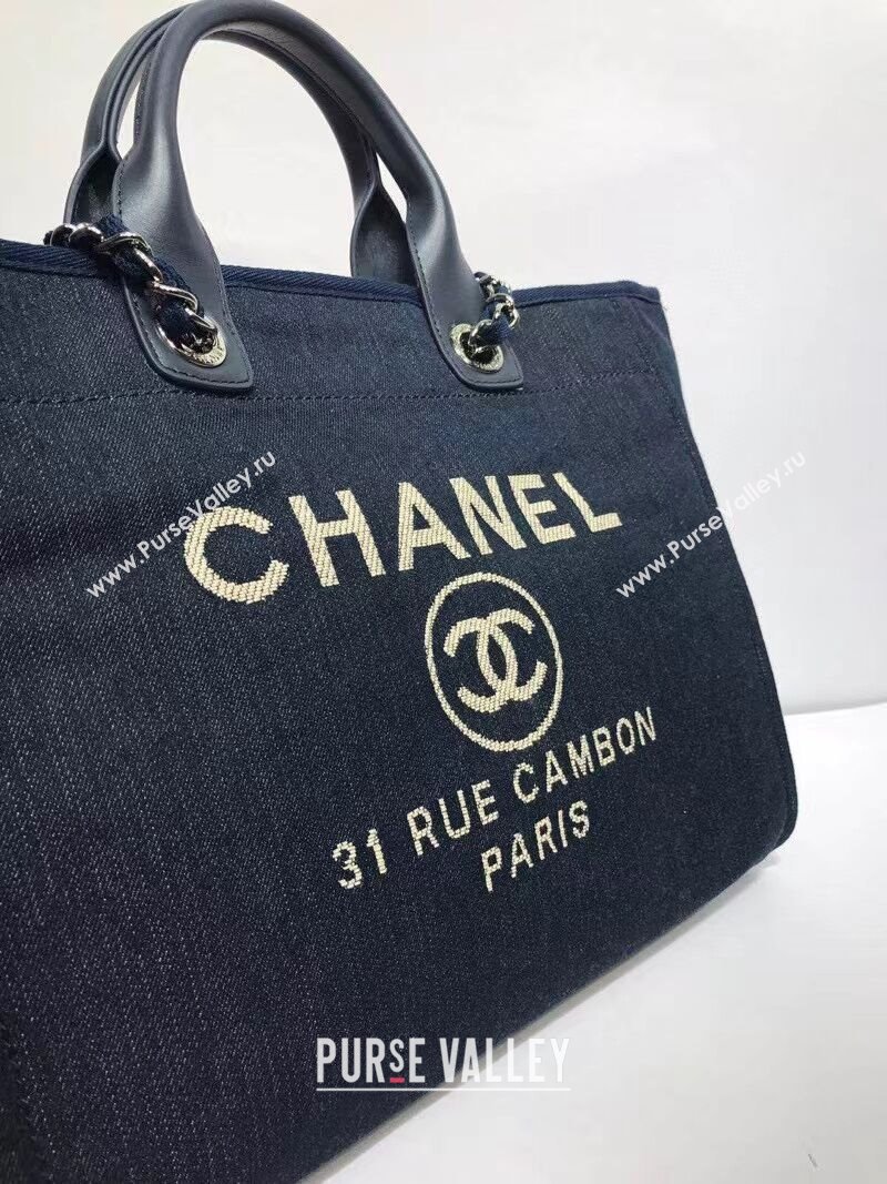 Chanel Deauville Denim Large Shopping Bag Blue 2024 (YEZI-24050601)