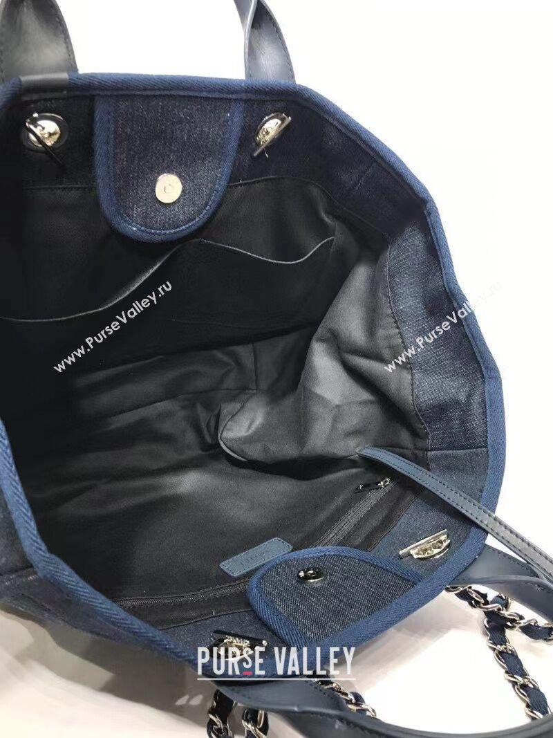 Chanel Deauville Denim Large Shopping Bag Blue 2024 (YEZI-24050601)