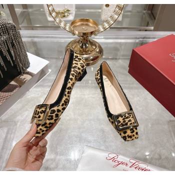 Roger Vivier Belle Vivier Ballerinas Flat in Leopard Print Pony Hair Beige/Black 2025 RV121106 (MD-251211139)