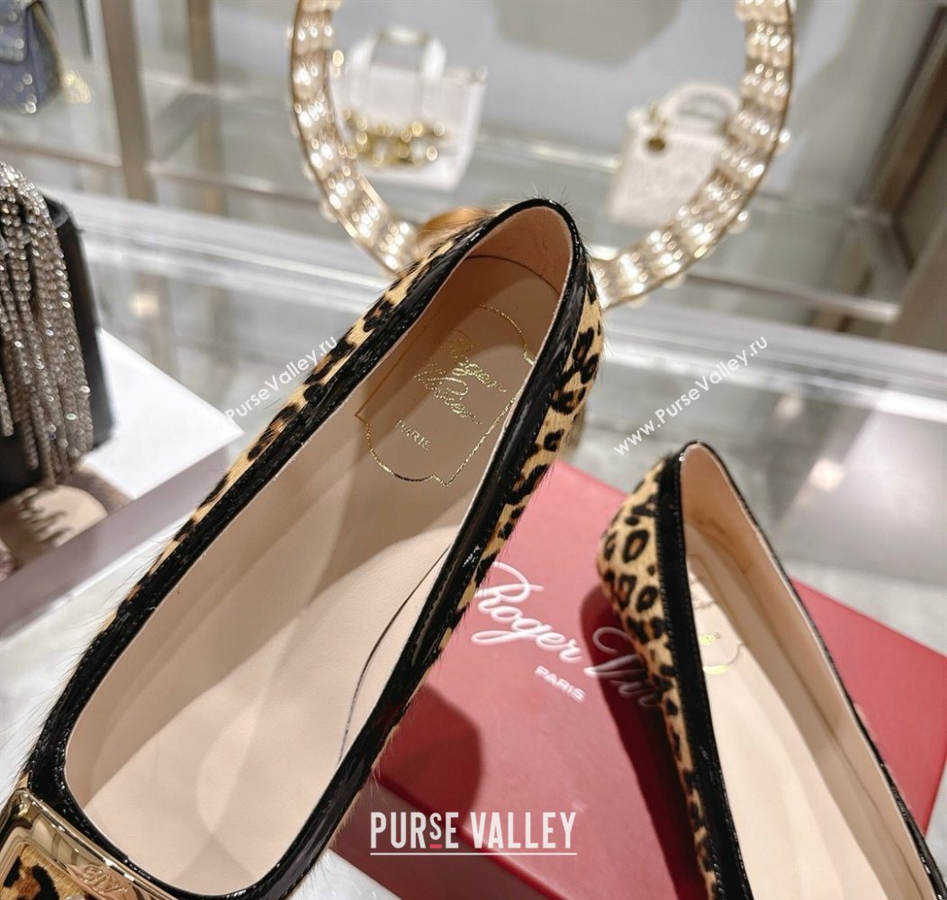 Roger Vivier Belle Vivier Ballerinas Flat in Leopard Print Pony Hair Beige/Black 2025 RV121106 (MD-251211139)
