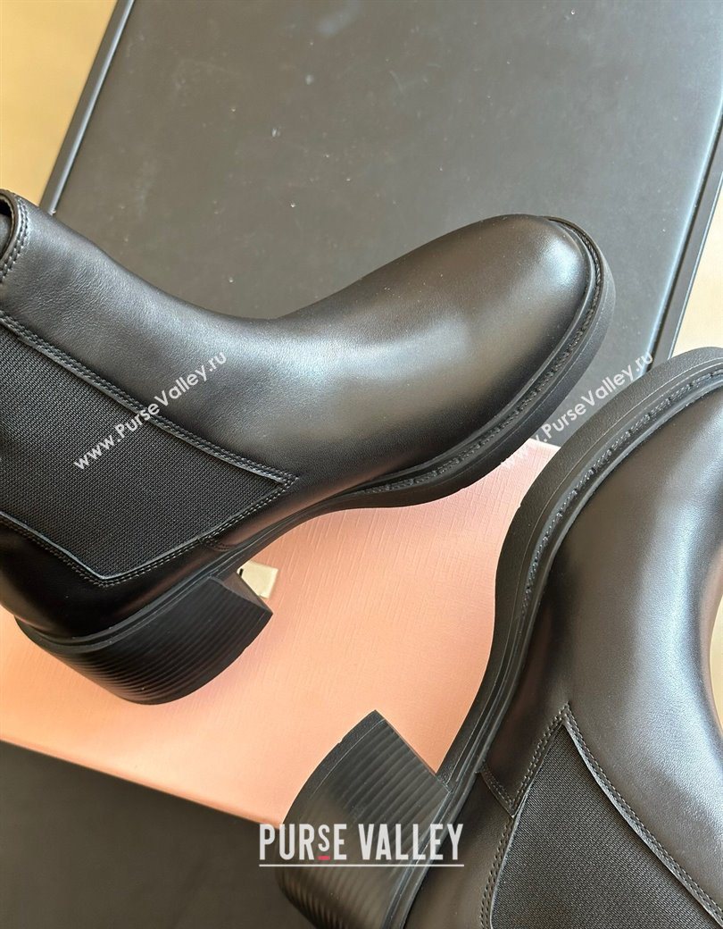 Roger Vivier Viv Rangers Chelsea Booties 6cm in Calfskin Leather with Metal Buckle Black 2025 RV121204 (KL-251212026)