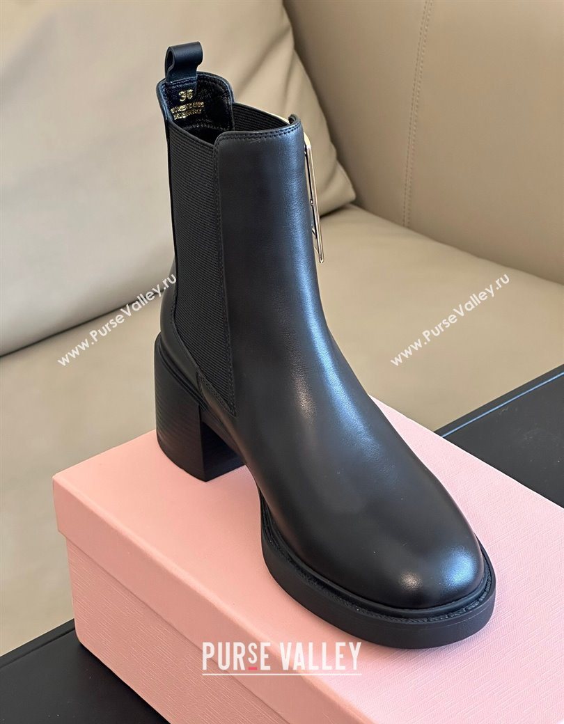 Roger Vivier Viv Rangers Chelsea Booties 6cm in Calfskin Leather with Metal Buckle Black 2025 RV121204 (KL-251212026)