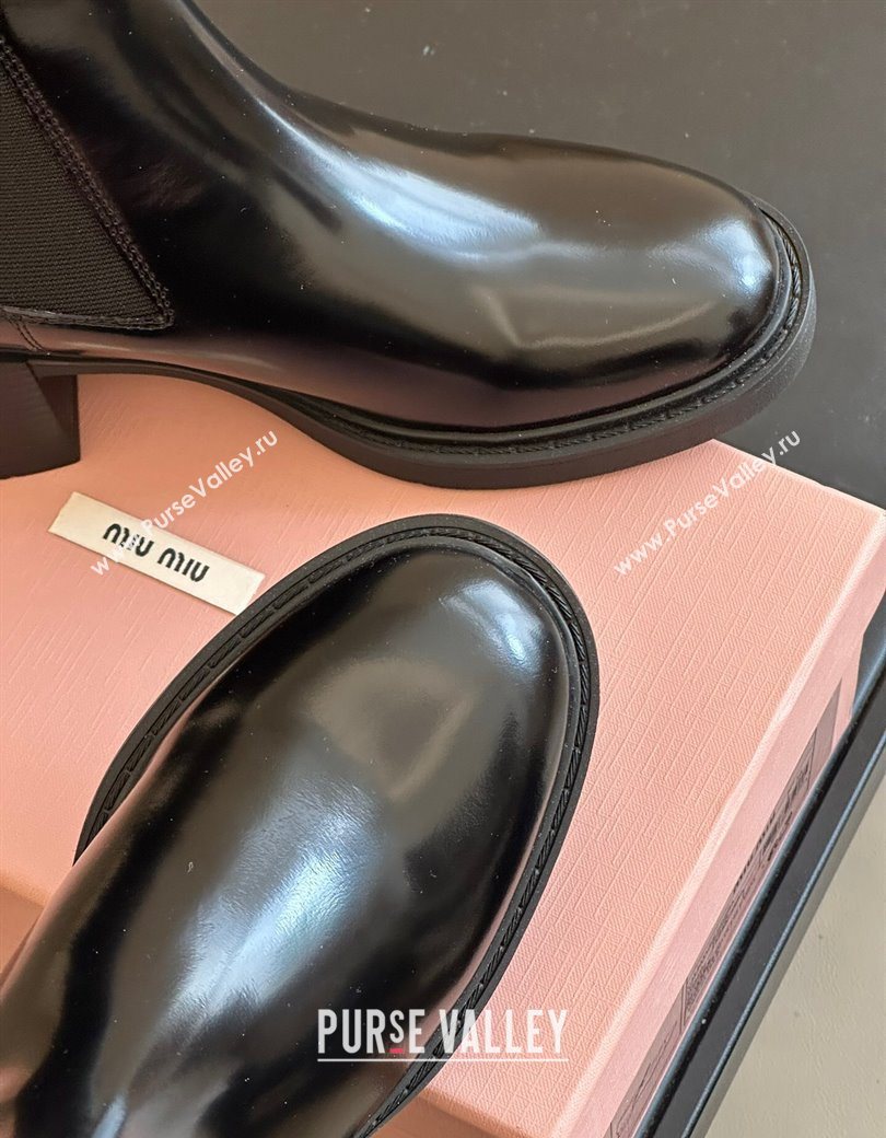 Roger Vivier Viv Rangers Chelsea Booties 6cm in Shiny Leather with Metal Buckle Black 2025 RV121204 (KL-251212027)
