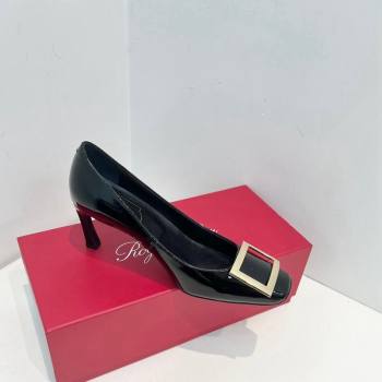 Roger Vivier Trompette Metal Buckle Pumps 7cm in Patent Leather Black 2024 0611 (KL-240611147)