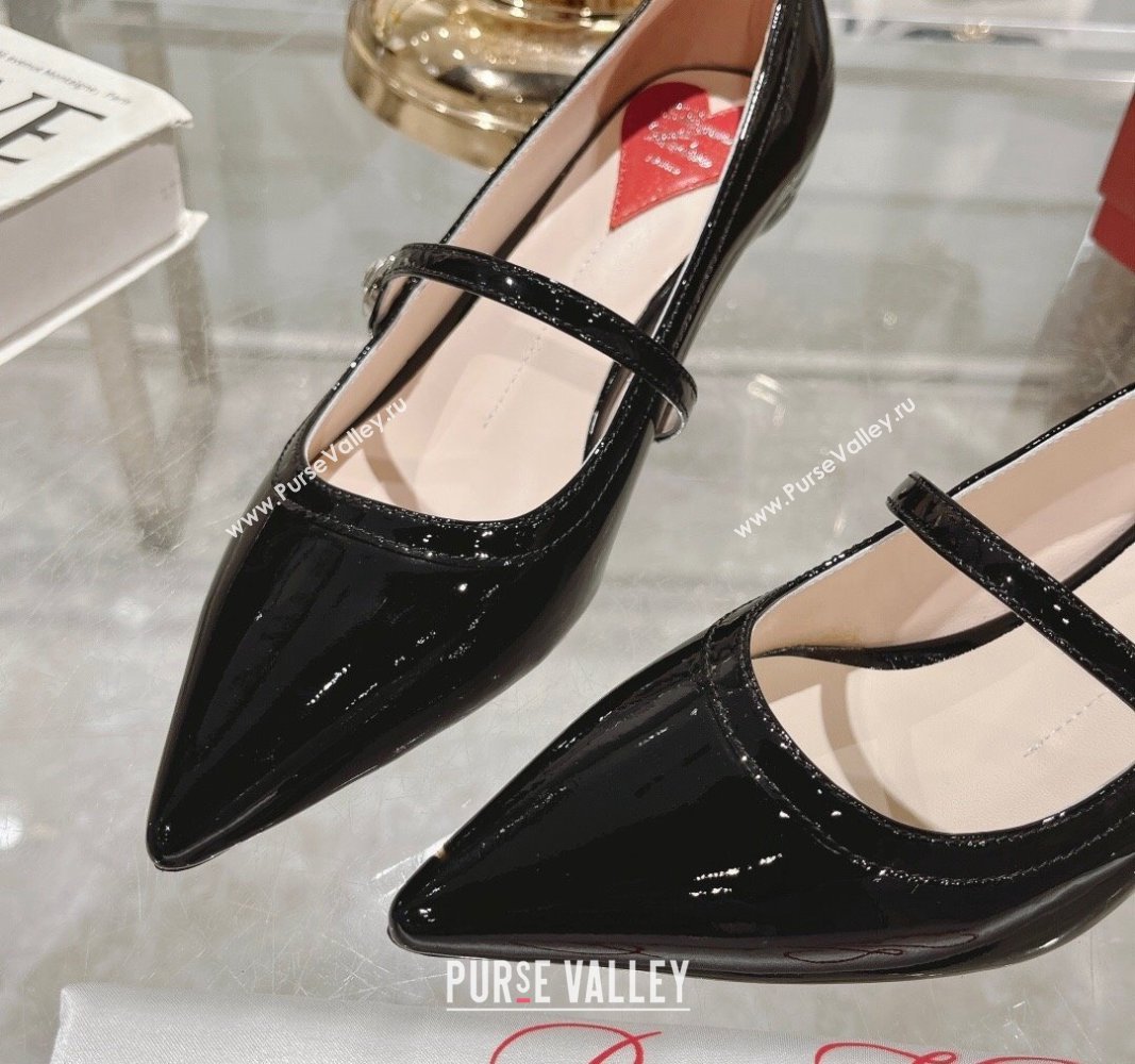 Roger Vivier Mary Jane Virgule Pumps 4.5cm in patent leather Black 2024 (MD-240704052)