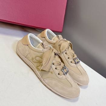Roger Vivier Viv Low Sneakers in Suede and Fabric Beige 2025 RV121209 (MD-251212055)