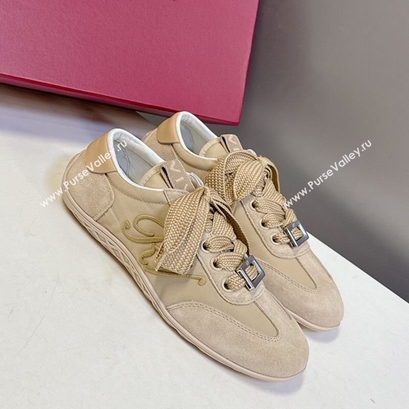 Roger Vivier Viv Low Sneakers in Suede and Fabric Beige 2025 RV121209 (MD-251212055)