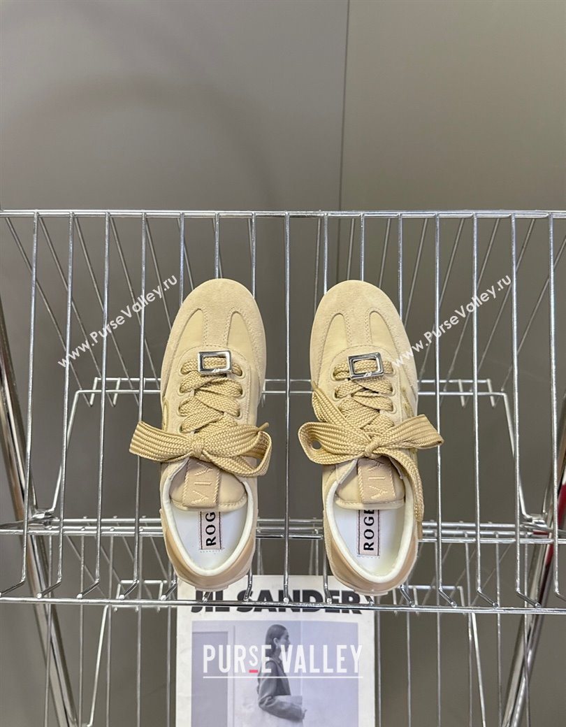 Roger Vivier Viv Low Sneakers in Suede and Fabric Beige 2025 RV121209 (MD-251212055)