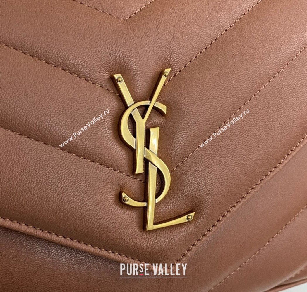 Saint Laurent Loulou Medium Bag in Matelasse Lambskin Brown 2025 801439 (nana-250206013)