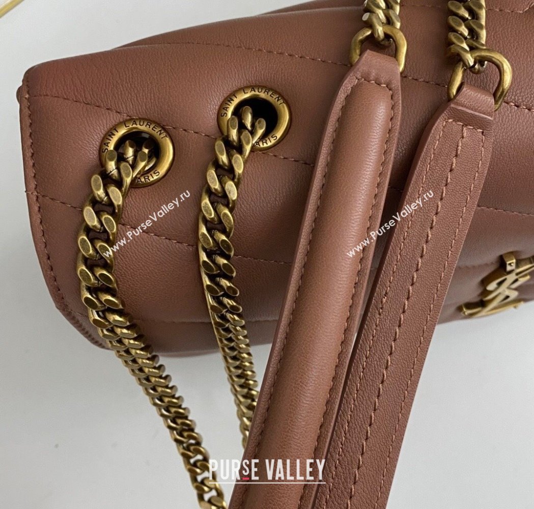 Saint Laurent Loulou Medium Bag in Matelasse Lambskin Brown 2025 801439 (nana-250206013)