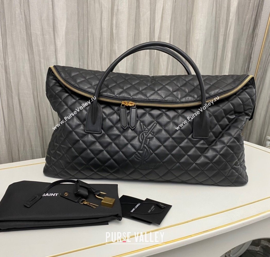 Saint Laurent ES Giant Travel Maxi Supple Bag in Quilted Calf Leather 736009 Black 2025 (nana-250206010)