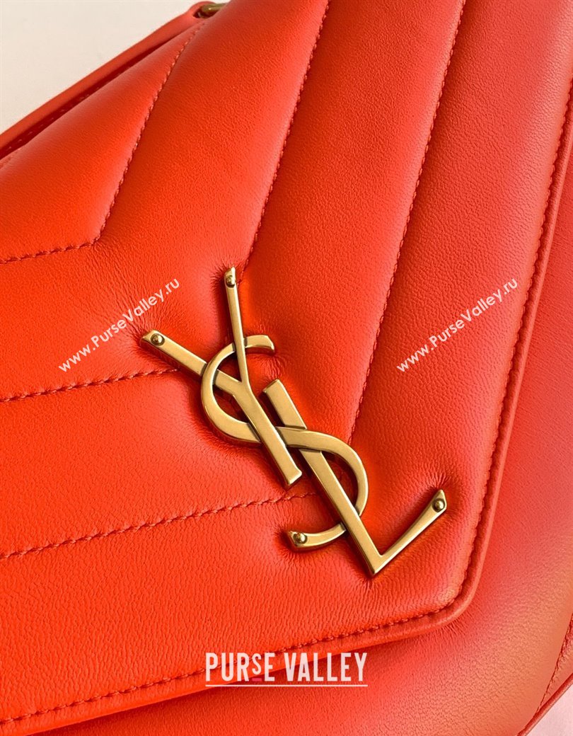 Saint Laurent Loulou Medium Bag in Matelasse Lambskin Celosia Red 2025 801439 (YY-250206017)