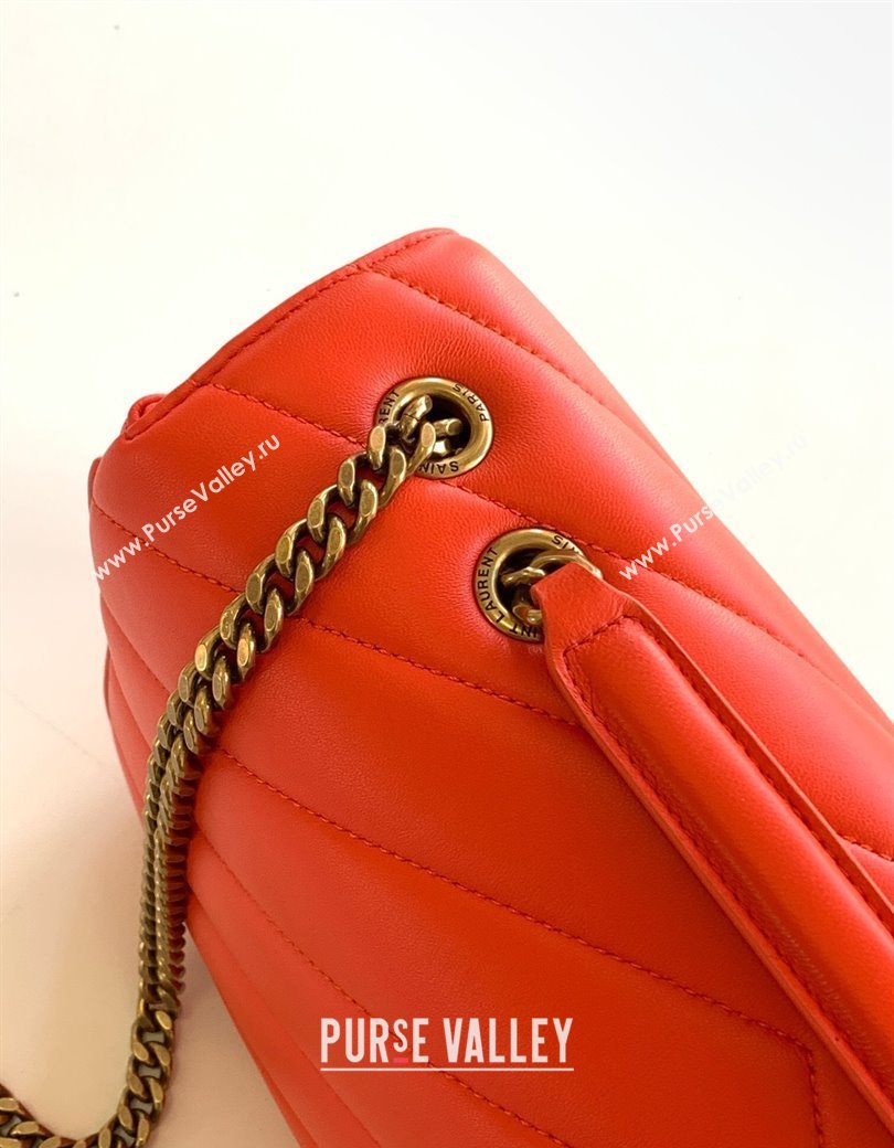 Saint Laurent Loulou Medium Bag in Matelasse Lambskin Celosia Red 2025 801439 (YY-250206017)