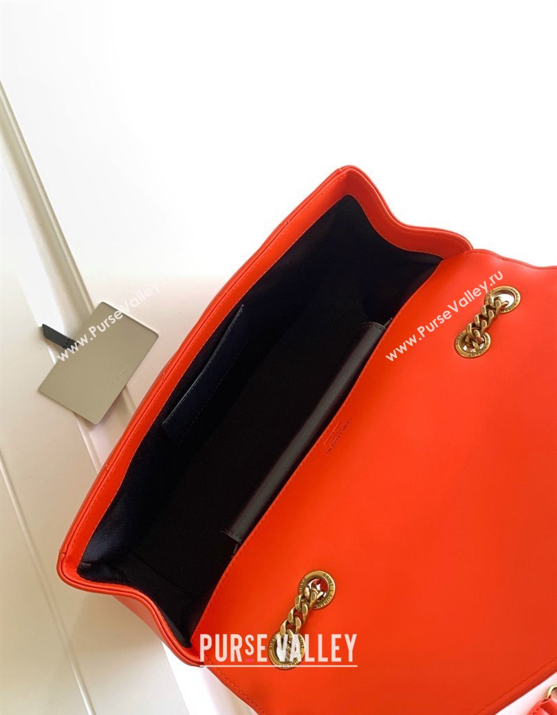 Saint Laurent Loulou Medium Bag in Matelasse Lambskin Celosia Red 2025 801439 (YY-250206017)