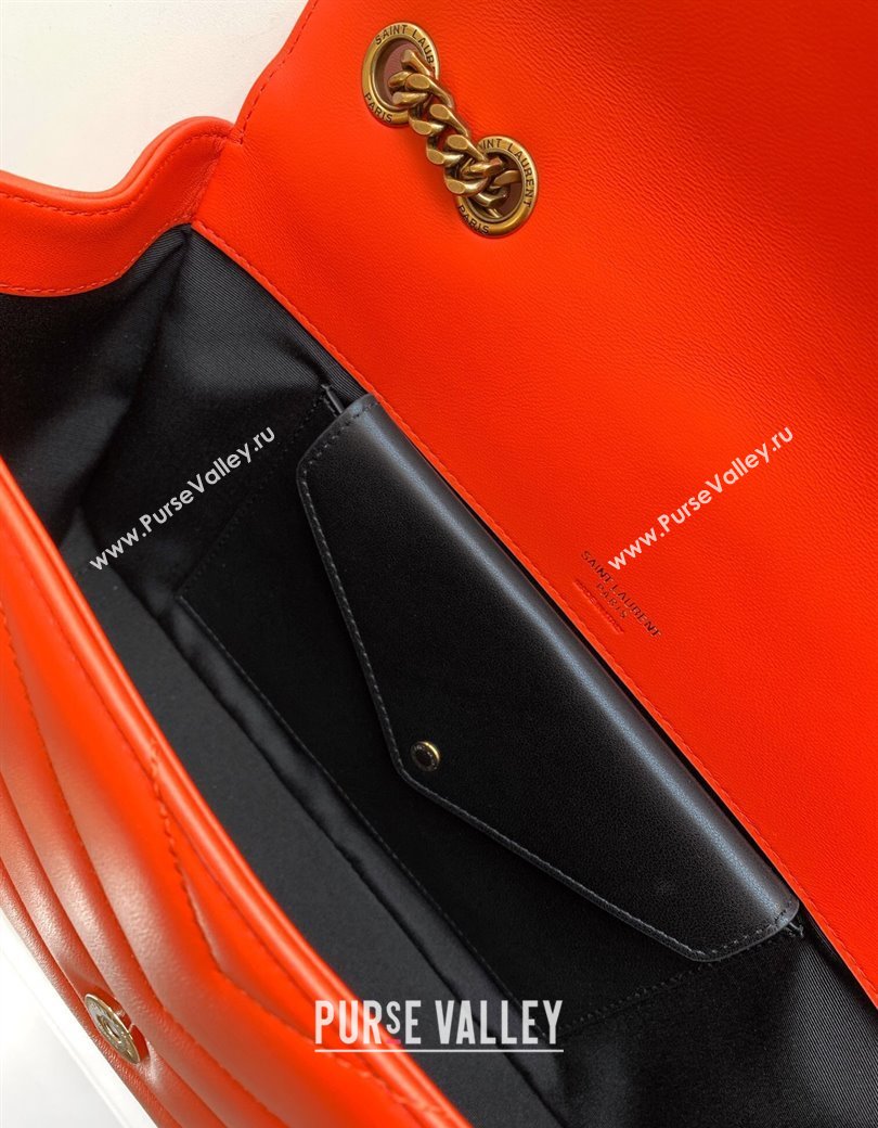 Saint Laurent Loulou Medium Bag in Matelasse Lambskin Celosia Red 2025 801439 (YY-250206017)