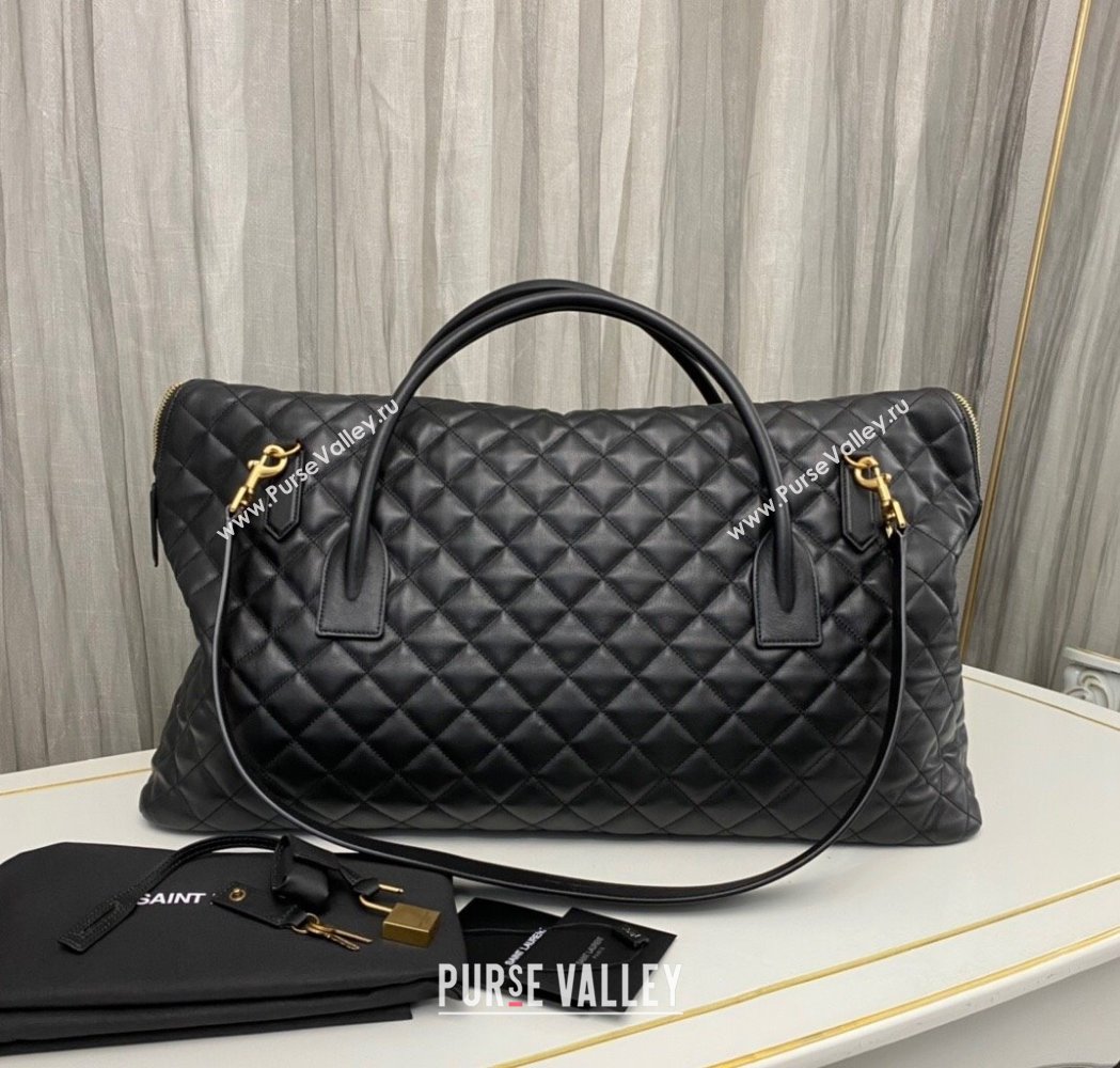 Saint Laurent ES Giant Travel Maxi Supple Bag in Quilted Calf Leather 736009 Black 2025 (nana-250206010)