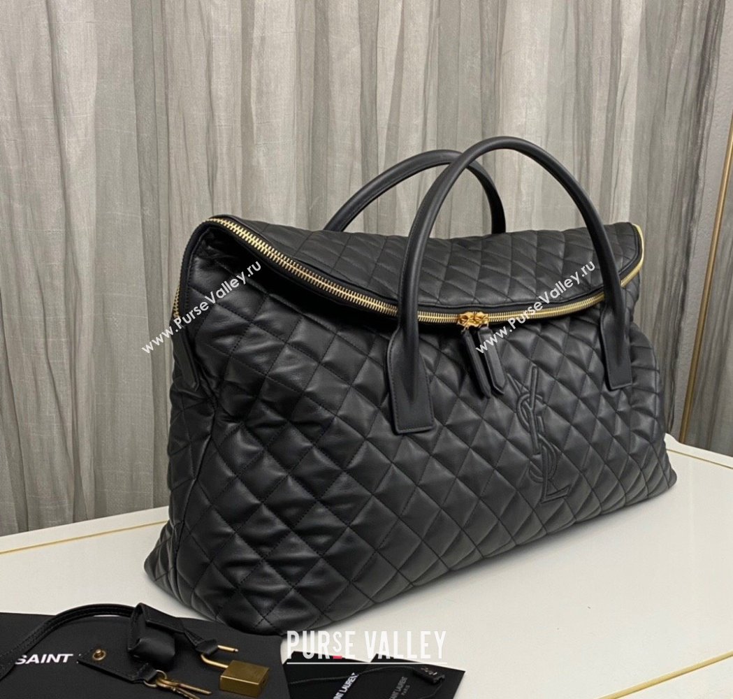 Saint Laurent ES Giant Travel Maxi Supple Bag in Quilted Calf Leather 736009 Black 2025 (nana-250206010)
