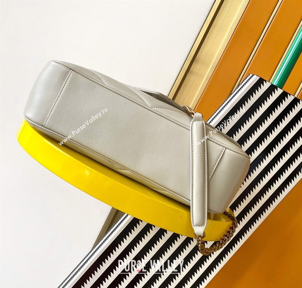 Saint Laurent Loulou Medium Bag in Matelasse Lambskin White 2025 801439 (YY-250206018)