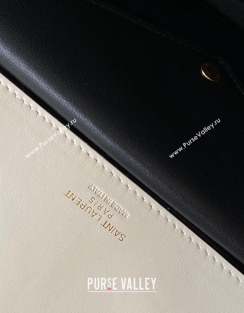 Saint Laurent Loulou Medium Bag in Matelasse Lambskin White 2025 801439 (YY-250206018)