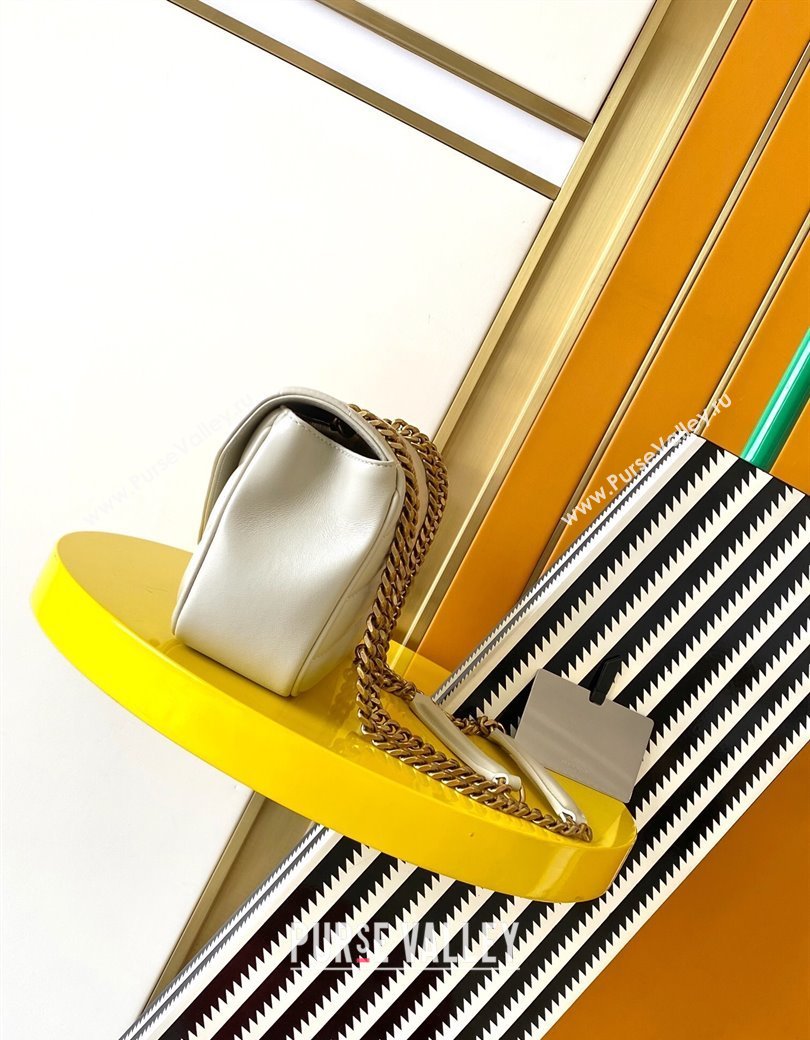 Saint Laurent Loulou Small Bag in Matelasse Lambskin White 2025 801437 (YY-250206022)