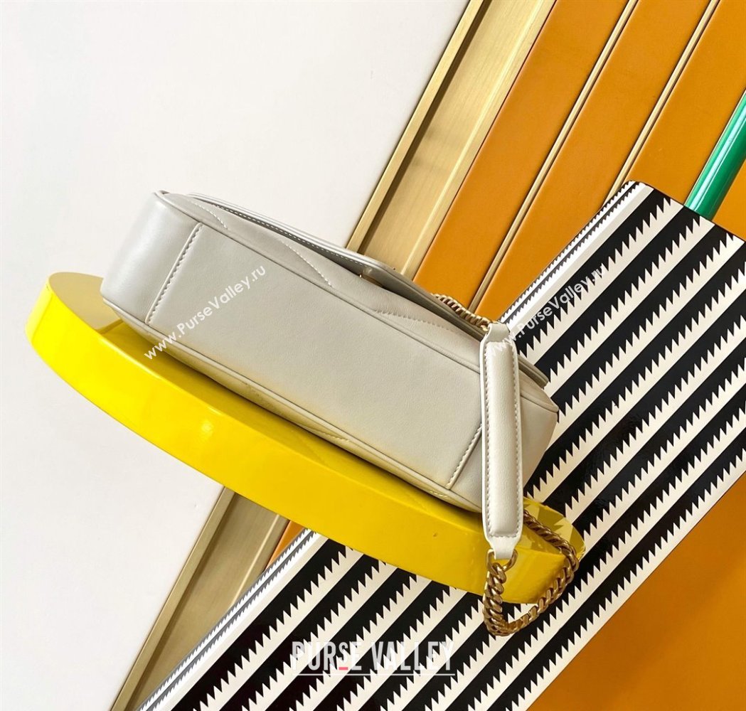 Saint Laurent Loulou Small Bag in Matelasse Lambskin White 2025 801437 (YY-250206022)