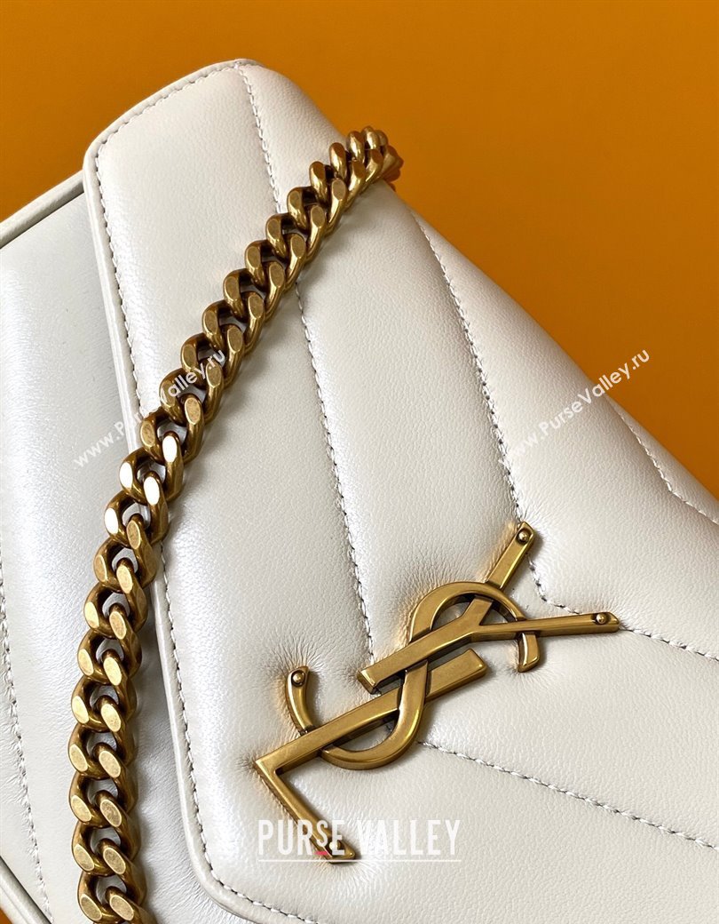 Saint Laurent Loulou Small Bag in Matelasse Lambskin White 2025 801437 (YY-250206022)