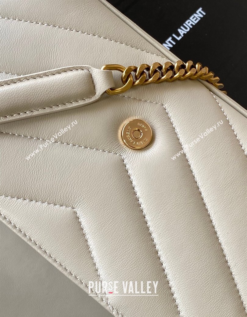 Saint Laurent Loulou Small Bag in Matelasse Lambskin White 2025 801437 (YY-250206022)