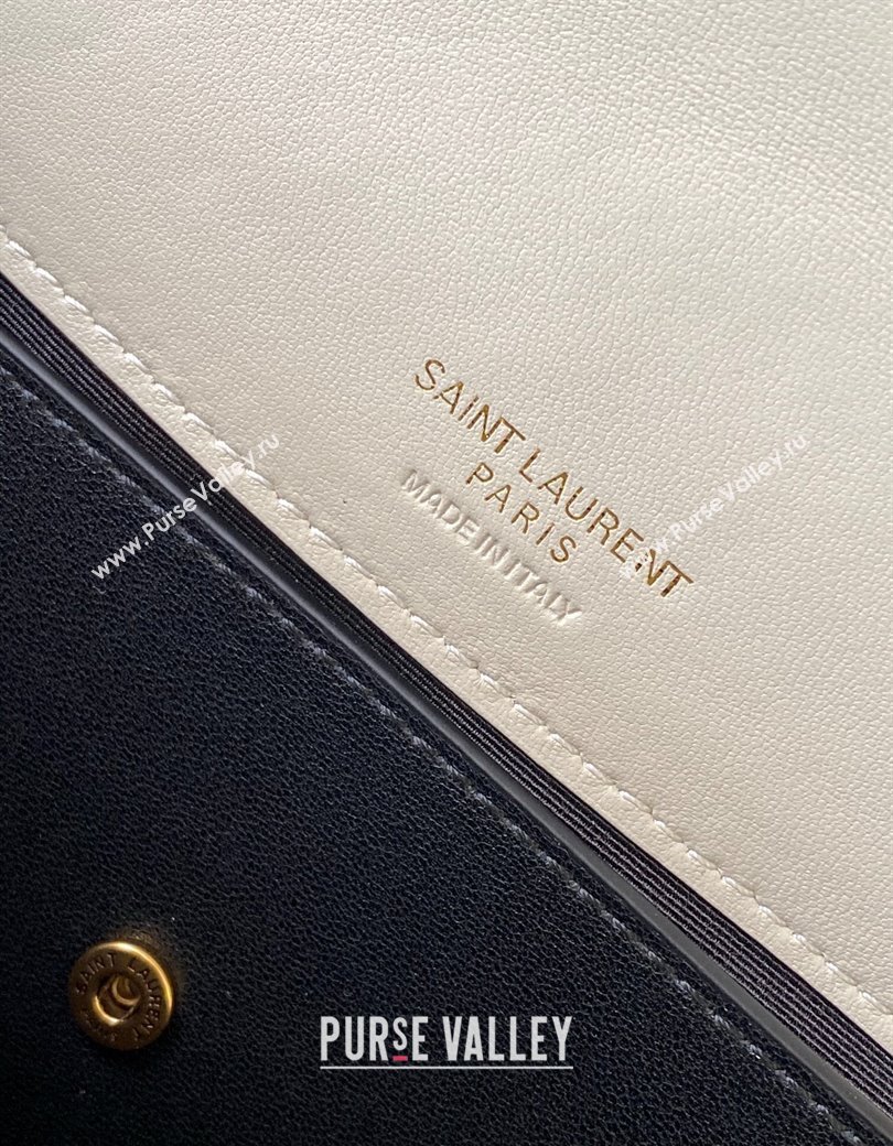 Saint Laurent Loulou Small Bag in Matelasse Lambskin White 2025 801437 (YY-250206022)