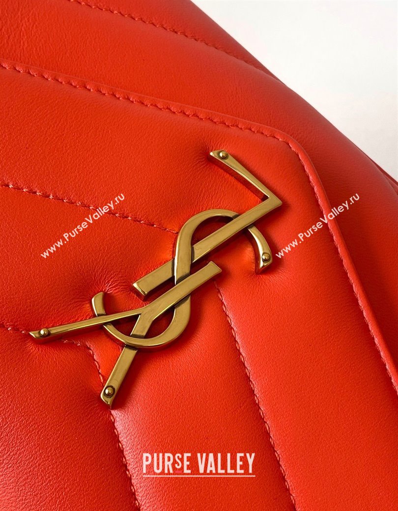 Saint Laurent Loulou Small Bag in Matelasse Lambskin Celosia Red 2025 801437 (YY-250206023)